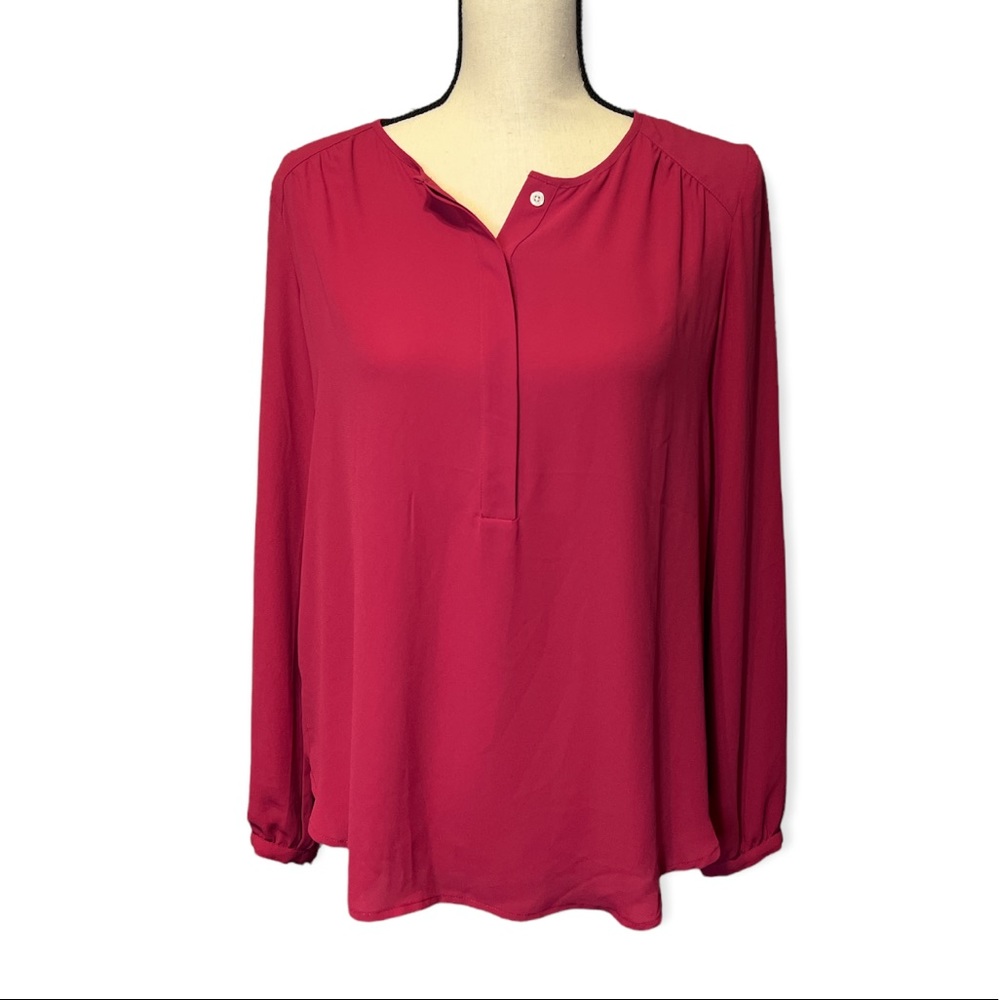 Loft Berry Long Sleeve Blouse